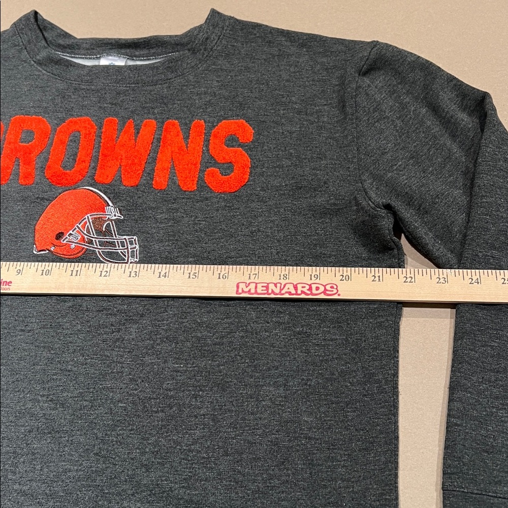 NFL Team Apparel Sleepwear Cleveland Browns Gray Pullover Sweatshirt Crew Neck M - Picture 7 of 9